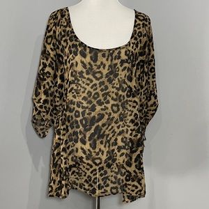 Torrid sheer animal print loose fitting top